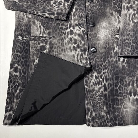 Jane Post Reversible Rain Coat Jacket Black Gray Leopard Print Women’s Size XL - Picture 9 of 16